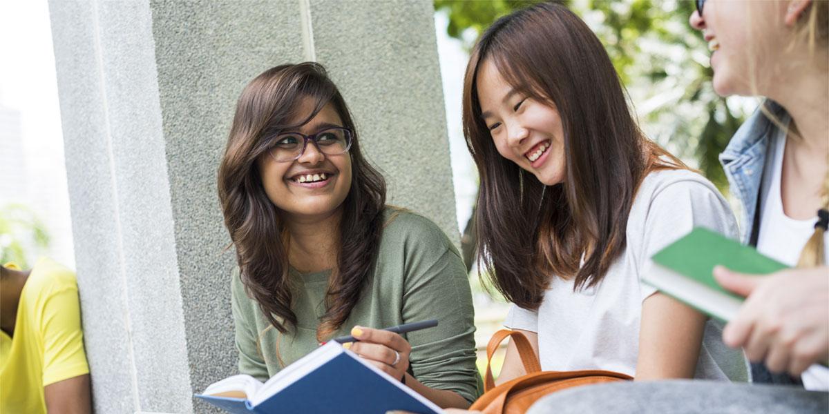 female students talking