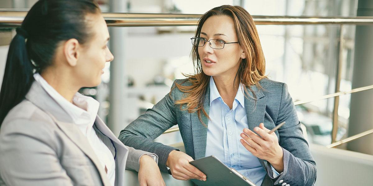 Female business managers having a discussion