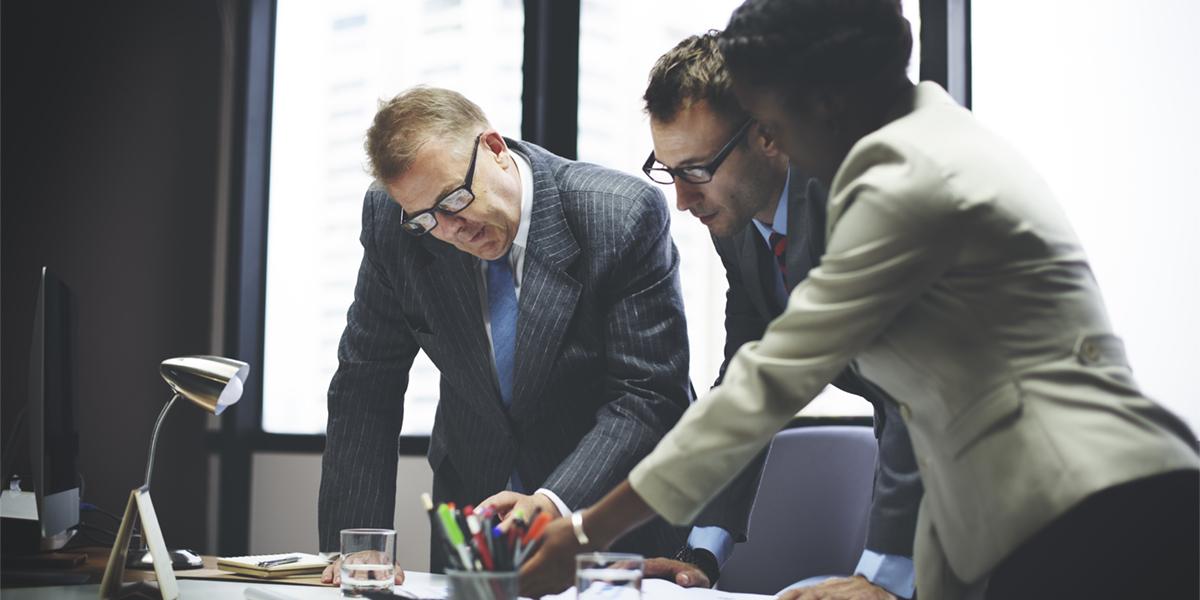 business colleagues working on a project together