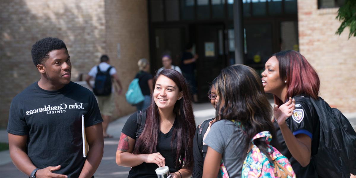 students outside